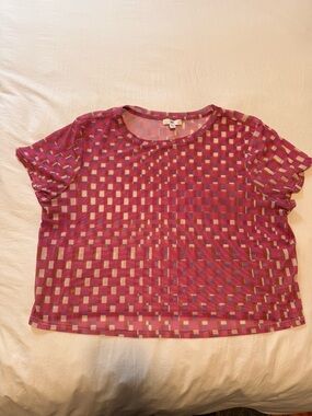 bp Pink Checkerboard Short Sleeve Tee